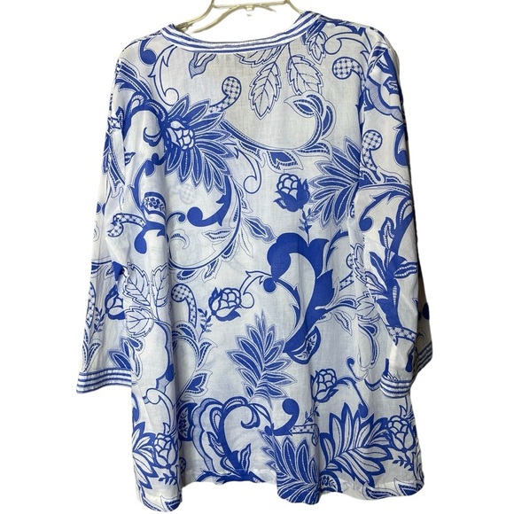 Talbots Semi Sheer Cover Up/Blouse Sz XL - Picture 2 of 4